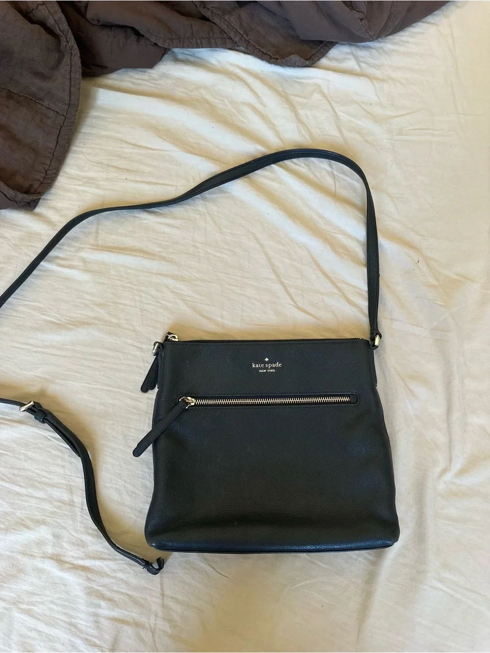 kate spade New York Black Pebbled Leather Crossbody Bag